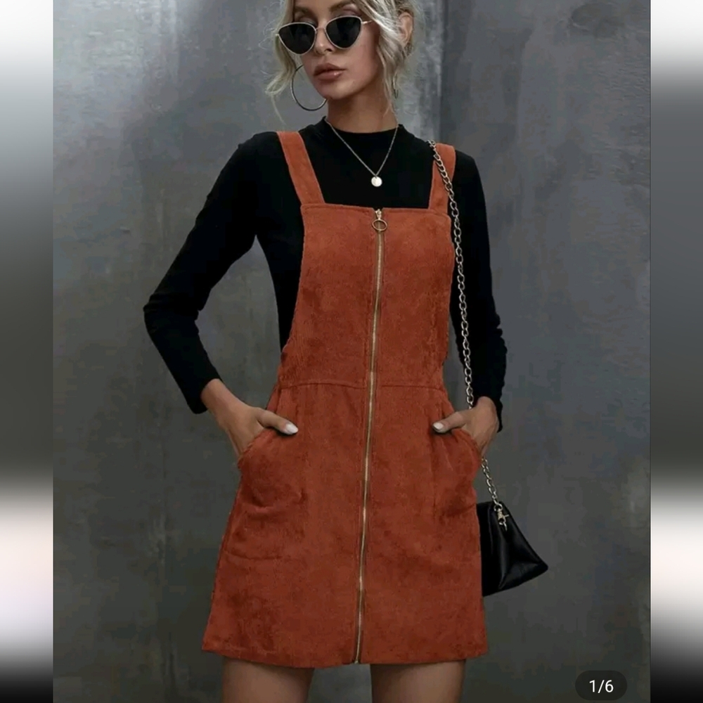 NEW Rust Orange Cordoury Dress